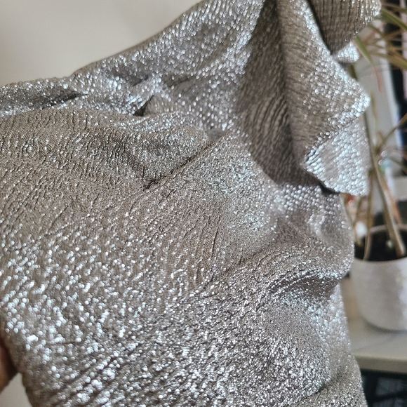 Hailey Logan One Shoulder Silver Dress - Picture 11 of 16